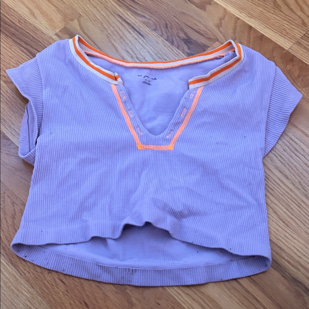 Urban Outfitters Lavender Tee with Orange Trim